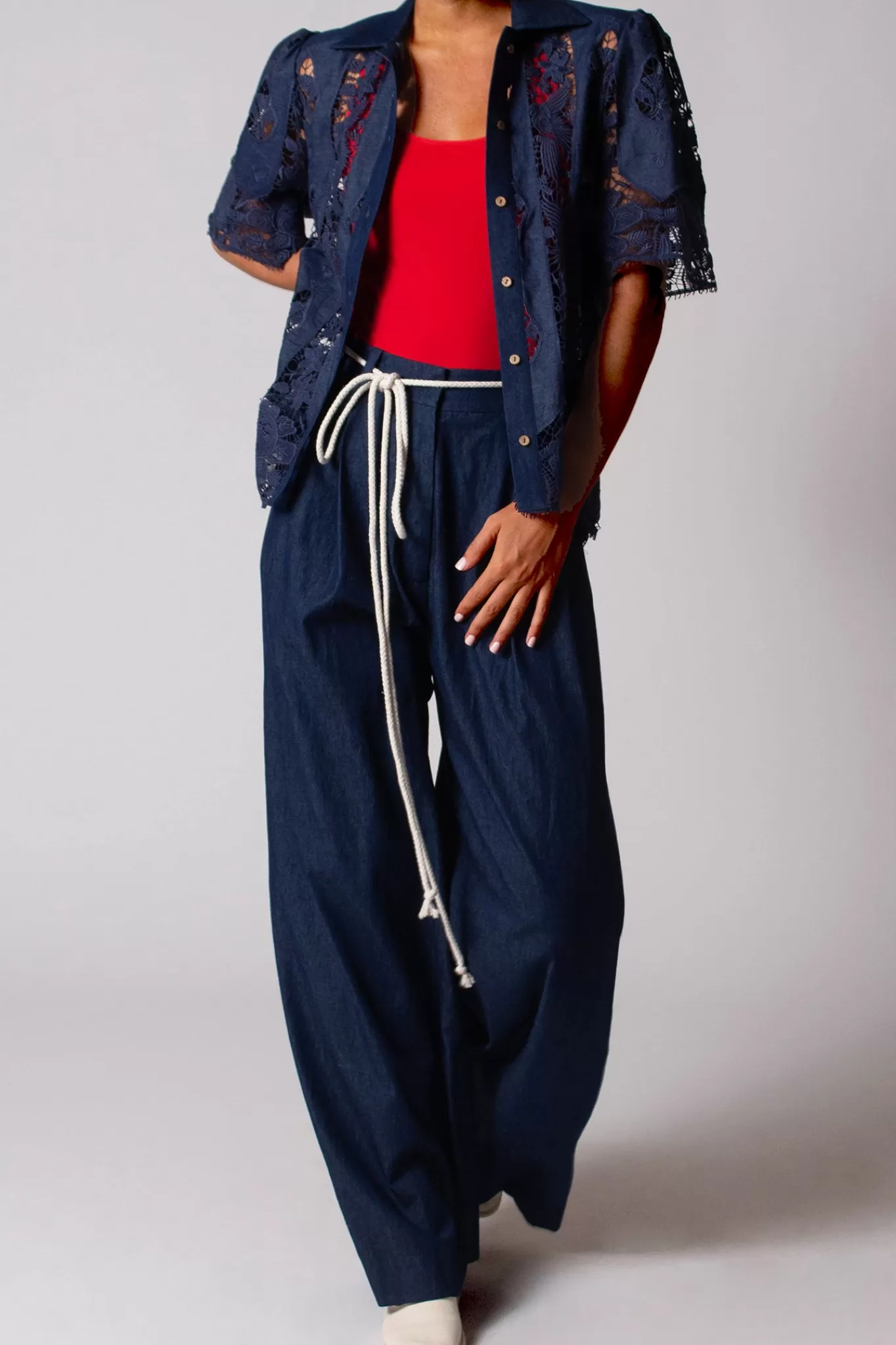Ainsley Trouser In Dark Denim>Miguelina Flash Sale