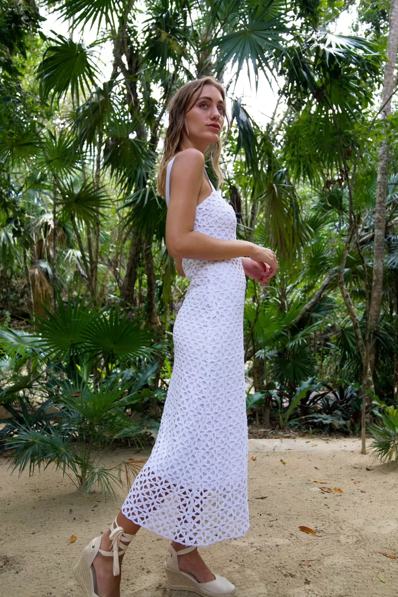 Blake Circle Lace Midi Dress>Miguelina Clearance