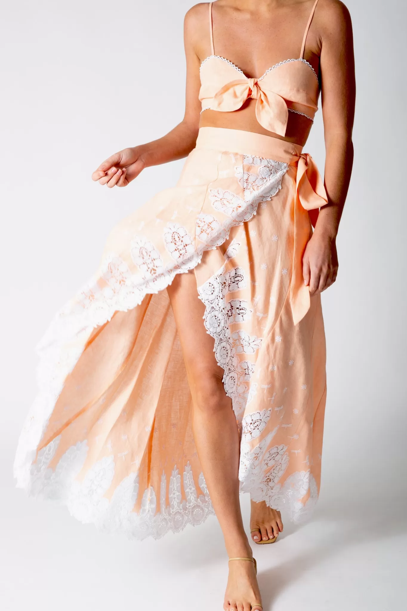 Clarice Embroidered Wrap Skirt In>Miguelina Discount