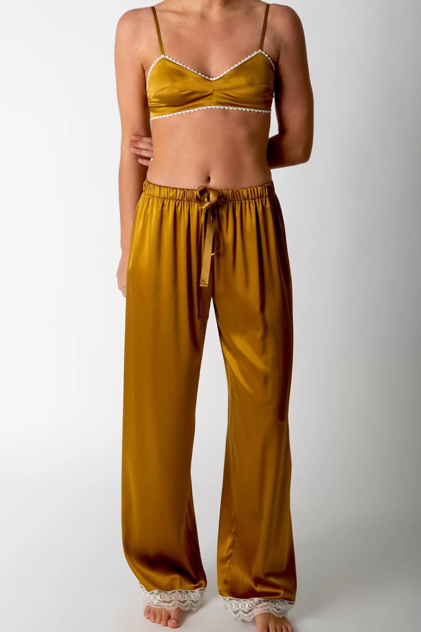 Diana Silk Pajama Pant>Miguelina New