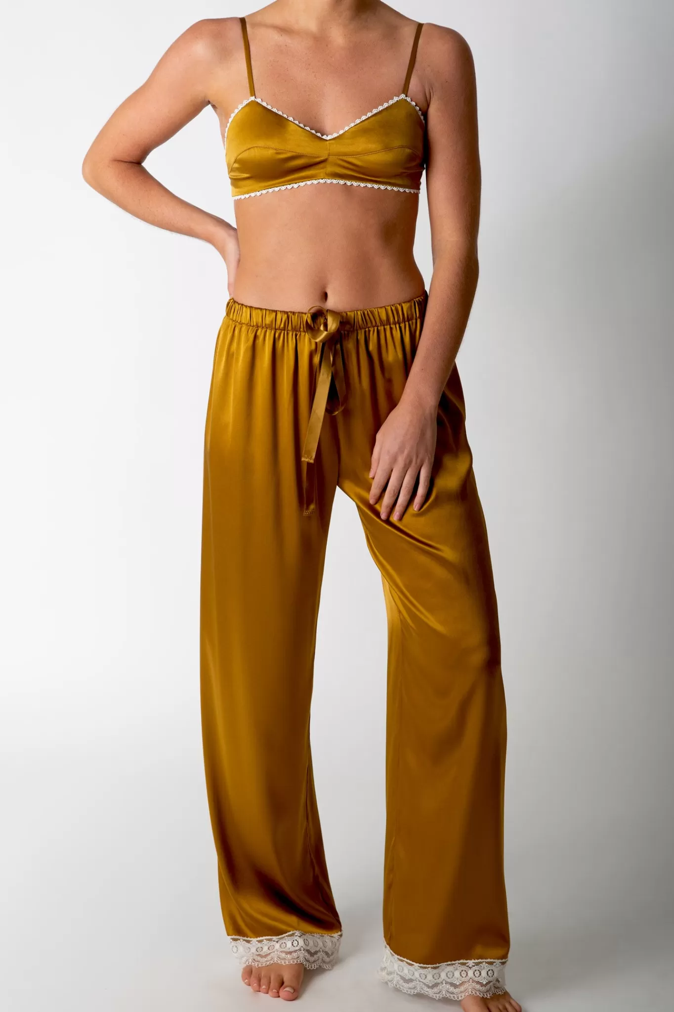 Diana Silk Pajama Pant>Miguelina New