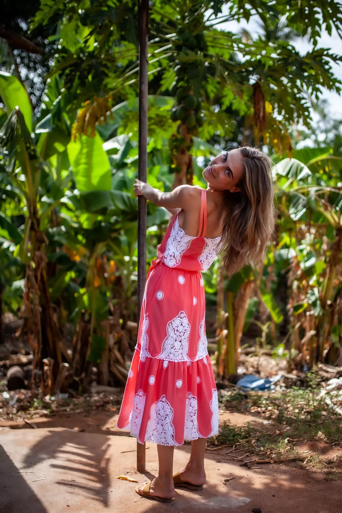 Esme Falcon Cotton Embroidered Dress>Miguelina Shop