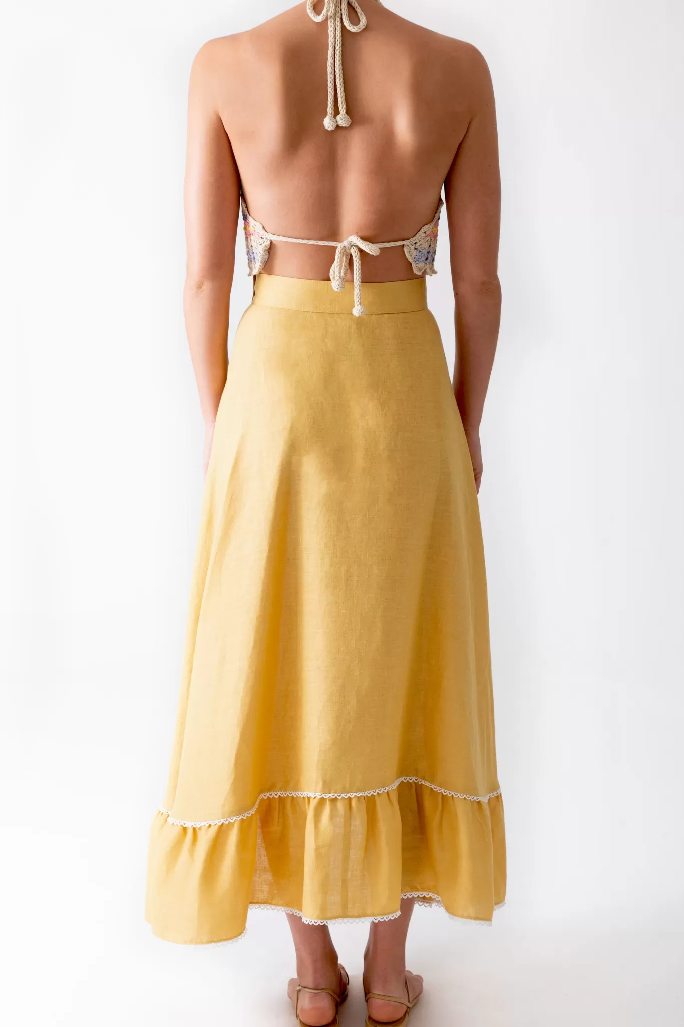 Marika Linen Skirt>Miguelina Best Sale